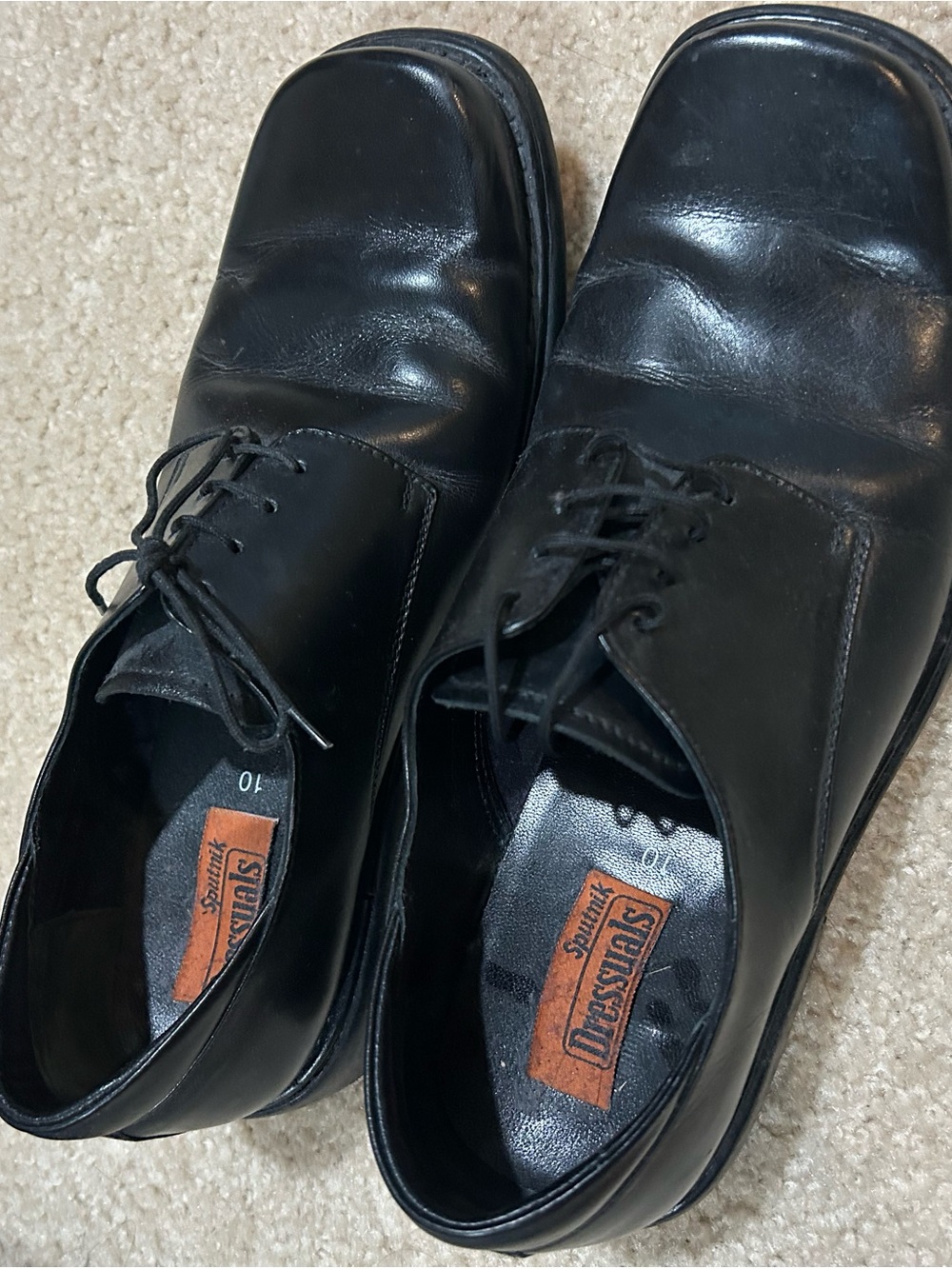 Black Leather Lace-Up Derby Shoes